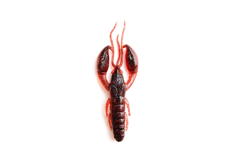 Realistic red crab and shrimp imitation lure designed for attracting Triggerfish near reefs.